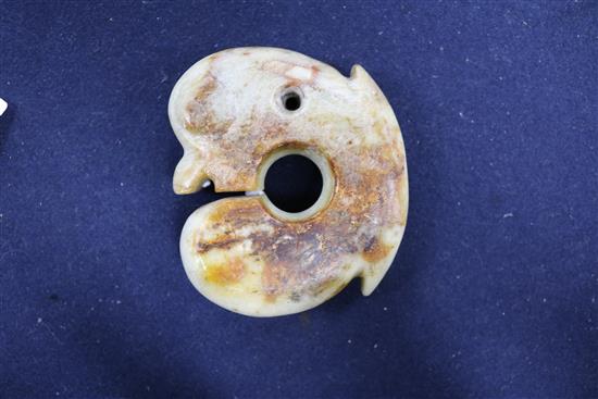 Two Chinese stone carved pendants
